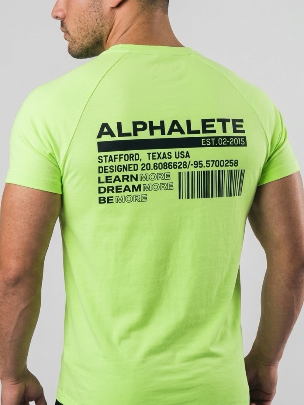 Alphalete Men's Neon Yellow-Green Logo Tee